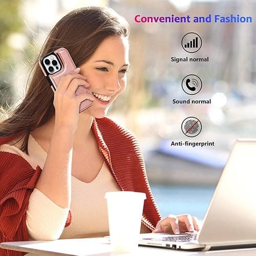 JIATAY Wallet Phone Case for iPhone 14 Plus Case with Card Slot, Butterfly Flower Flip Leather iPhone 14 Plus Phone Case with Stand for Women Men (Brown) thumbnail 7