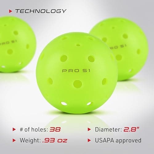 Selkirk Sport Pro S1 Ball | Crack-Resistant | 38 Hole Outdoor Pickleball Balls | USAPA Approved Pickle Ball for Tournament Play | Advanced Aerodynamics | thumbnail 8
