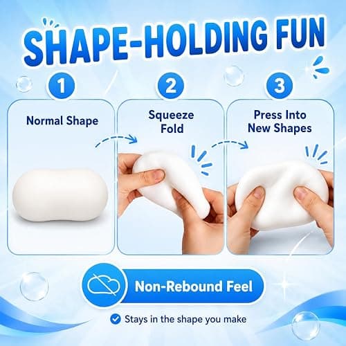 Crunchy Soap Squishy Toy, Slow Rising Squeeze Stress Ball, Soft Sensory Fidget Toy for Adults and Teens, Fun Stocking Stuffer, Party Favor and Gift(White) thumbnail 4