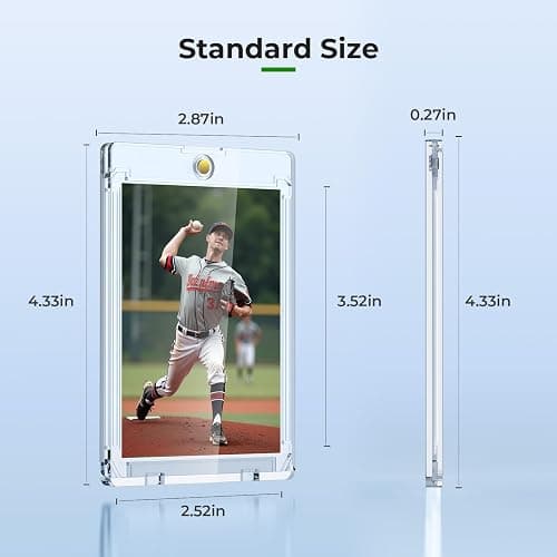 Skyhill 102ct Magnetic Card Holders, 35pt Acrylic One Touch Card Holder with Extra 102 Protective Sleeves, U-V Protection& Waterproof Hard Plastic Card Protectors for Trading Cards, Sports, Game Cards thumbnail 3