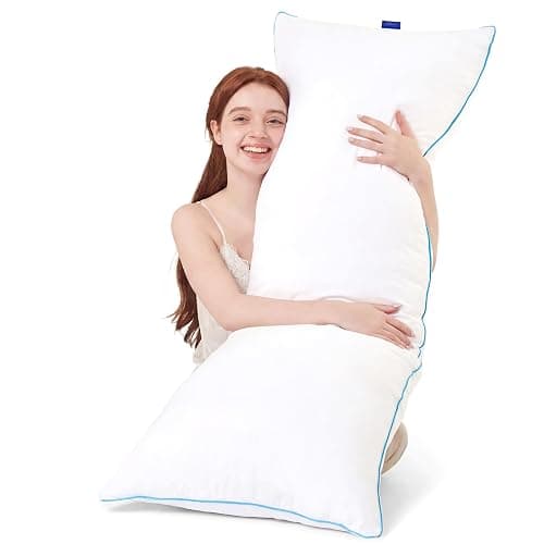 YZ HOME Memory Foam Body Pillow Insert - Full Body Pillow for Adults - Soft Large Long Bed Pillow for Side Sleeper (White, 20 Inchx54 Inch) - Image 1