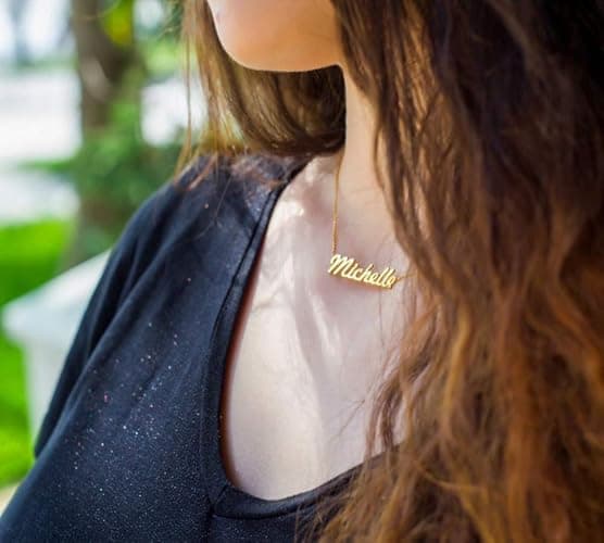 TinyName Custom Name Necklace Personalized 18K Gold Plated Nameplate Customized Jewelry Gift for Women thumbnail 8