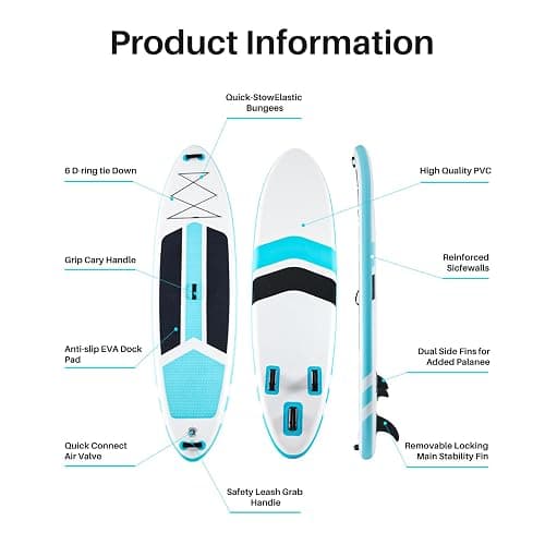 Extra Wide Inflatable Paddle Board,2-in-1 Adjustable Paddle Board for Adults,400lb Capacity Stand Up Stable Inflatable SUP, All Skill Levels,3 Detachable Fins,1 Backpack,Pump & Repair Kit thumbnail 8