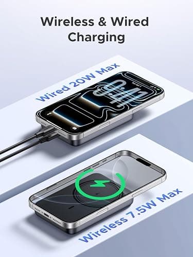 UGREEN 10000mAh Magnetic Power Bank PD 20W USB-C for iPhone 16 Pro Max | MagSafe-compatible, USB-C 20W PD fast charging. Slim magnetic attachment for iPhones thumbnail 2