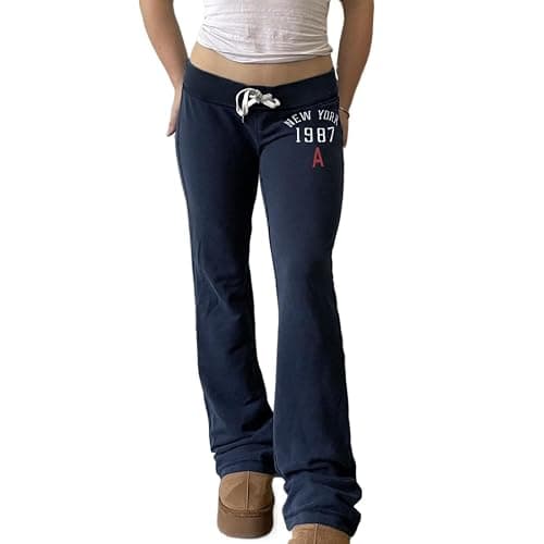 Bosloga Low Rise Sweatpants Women Casual Drawstring Track Pants Y2K Baggy Wide Leg Streetwear Drawstring Sweatpants - Image 1