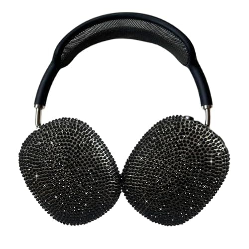 Black Cover for Airpods Max, Bling Rhinestone Apple Headphone Case Sparkling Cute Glitter Airpod pro max Ear Covers Protective Accessories - Image 1