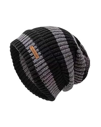 TYHOTULY Women Striped Color Block Beanies Y2k Grunge Emo Vintage Knit Fall Winter Slouchy Skull Cap Outdoor Winter Warm Hat - Image 1