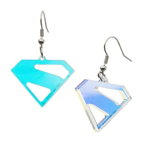 Superman Iridescent Transparent Earrings – Ice Fortress Inspired Collectible Jewelry - Image 1