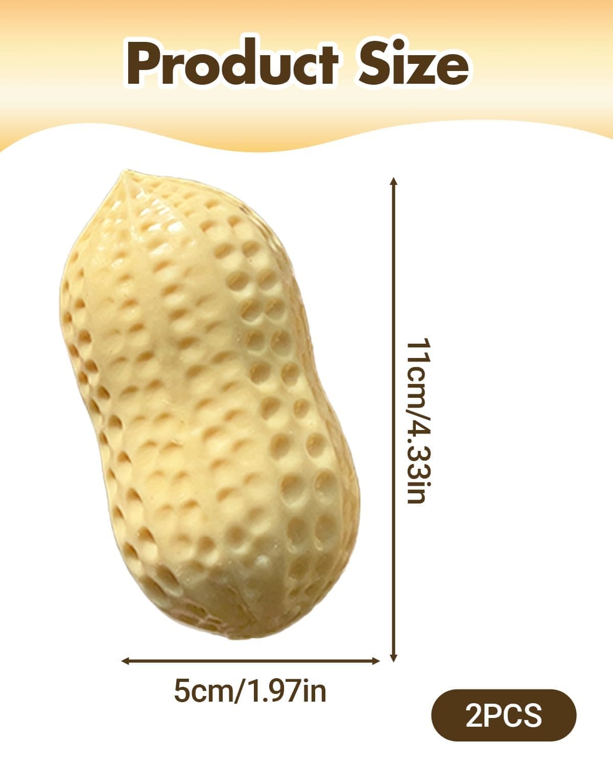 Creative Peanut Squishy, 2PCS Peanut Shaped Slow-Rising Decompression Ornament, Soft Stress Relief Desktop Gadget for Office & Home, Adult Hand Tension Relaxer & Workspace Decoration thumbnail 2