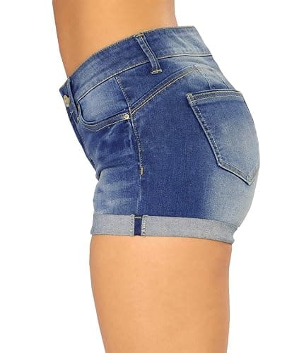 Govc Women Casual Summer Mid Waist Stretchy Denim Jean Shorts Junior Short Jeans thumbnail 2