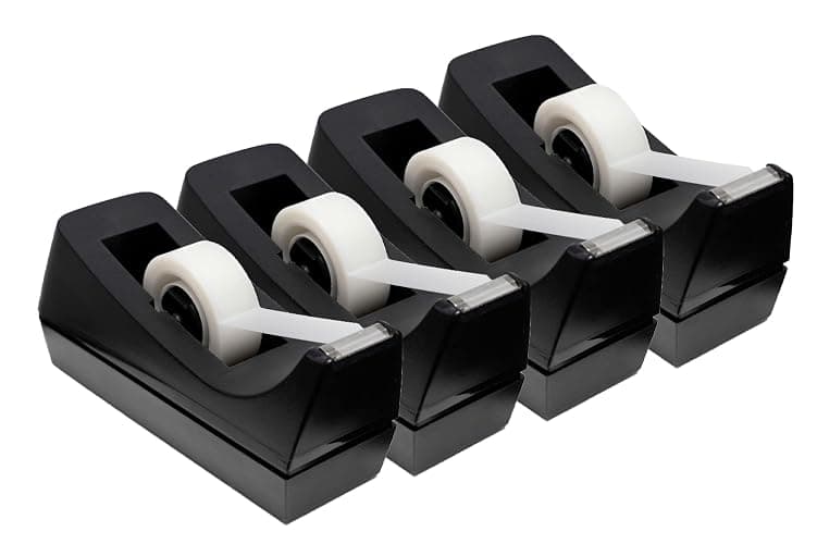 Desktop Tape Dispenser - Non-Skid Base - Weighted Tape Roll Dispenser - Perfect for Office Home School (Tape not Included) 4 Pack - Image 1