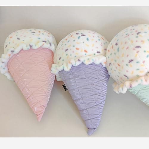 FEEZUSH Ice Cream Plush Pillow, Ice Cream Stuffed Plush, Food Plush Pillow, Home Decoration Gift for Kids Adults (Pink) thumbnail 4
