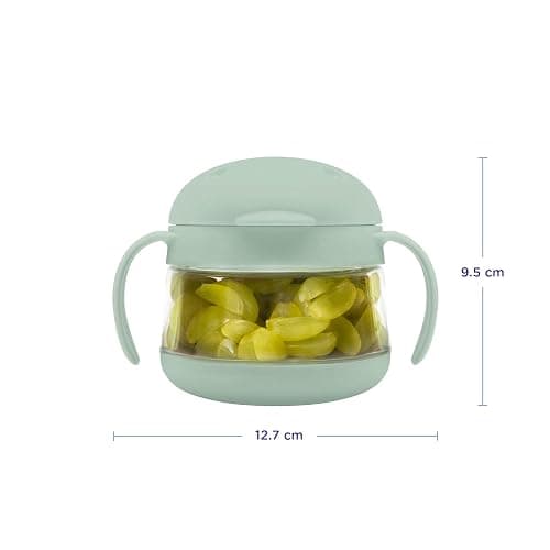 Ubbi Tweat No Spill Snack Container for Kids, BPA-Free, Toddler Snack Container, Sage & Blue thumbnail 3