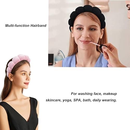 TYSSELY Spa Headbands for Washing Face Makeup Skin Care Headband Women Bubble Facial Beauty Headbands Puffy Shower Towel Band Hair Headband thumbnail 6