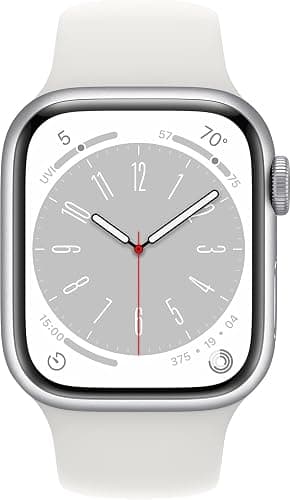 Apple Watch Series 8 [GPS, 41mm] - Silver Aluminum Case with White Sport Band - S/M (Renewed) thumbnail 5