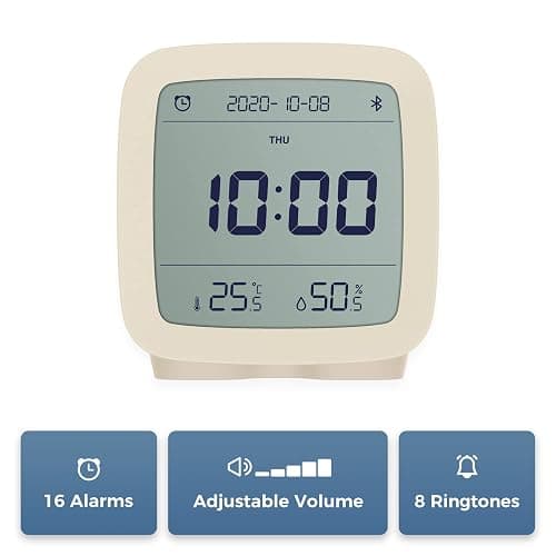 qingping Bluetooth Alarm Clock, Works with Mi Home, Smart Digital App Controlled Clock with Date, Time, Temperature, Humidity, Snooze, 16 Alarms and 8 Ringtones thumbnail 4