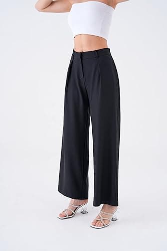 Wide Leg Work Pants Women’s Elastic High Waisted Casual Office Dress Pants Trousers with Pocket Normal and Plus Size Slacks thumbnail 7