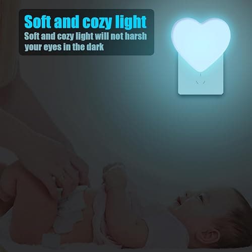 INZU Night Lights Plug into Wall, LED Night Light for Kids, Cute Nightlight with Auto Dusk to Dawn Sensor, LED Nightlight with Soft Warm Light for Bedroom, Nursery, Bathroom, Hallway (Blue) thumbnail 6