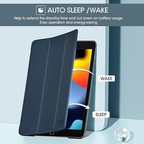 ProCase Hülle für iPad 9./8./7. Generation 10,2 Zoll 2021 2020 2019, Schutzhülle Smart Case Cover Kompatibel mit iPad 9/8/7 -Navy - Navy thumbnail 4