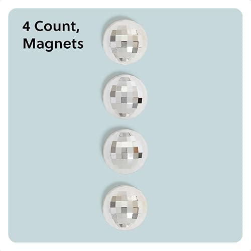 U Brands Locker Magnets, Set of 4 Disco Ball Magnets, Cute Fridge Magnets thumbnail 4