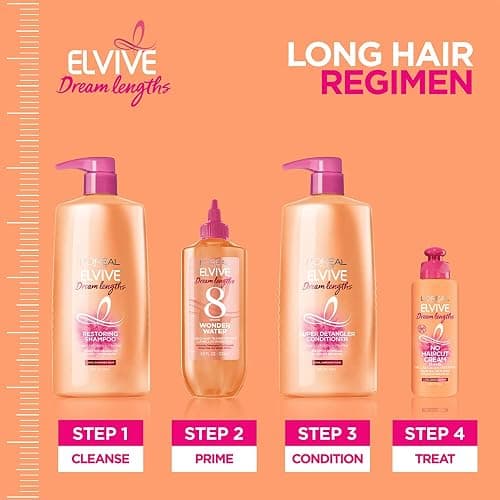 L'Oreal Paris Elvive Dream Lengths No Haircut Cream Leave In Conditioner, 6.8 fl. oz. thumbnail 5