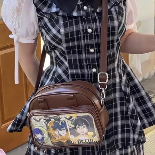 Vobomo Ita Bag Ita Backpack with Insert Big Capacity Single Shoulder Bag Crossbody Bag Y2k Handbag Commuter Bag (Brown) thumbnail 3