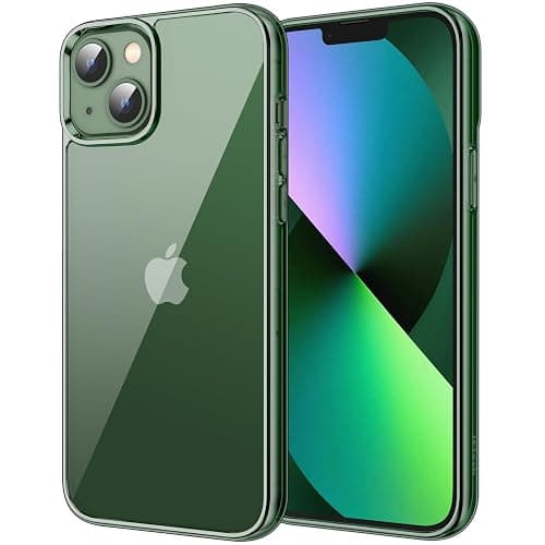 JETech Case for iPhone 13 6.1-Inch, Non-Yellowing Shockproof Phone Bumper Cover, Anti-Scratch Clear Back (Alpine Green) - Image 1