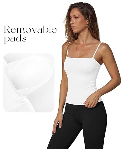 Darong Women's Tank Tops with Built-in Bra Spaghetti Straps Crop Tank Top Summer Y2K Going Out Sleeveless Cami Shirt thumbnail 4
