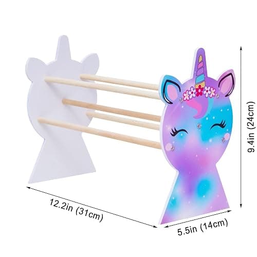 Basumee Girls Headband Holder Organizer Hair Hoop Headband Display Stand Unicorn Hairband Stand Organizer Headband Storage Home Room Decors for Girls, Blue Rose - Blue Rose thumbnail 6