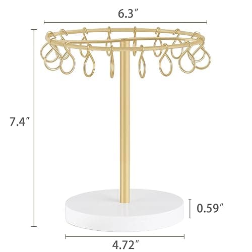 Dahey Claw Clip Organizer Holder Stand Metal Tie Storage Display Hair Accessories Bedroom Bathroom College Dorm Room Decor for Women and Girls, Gold thumbnail 3