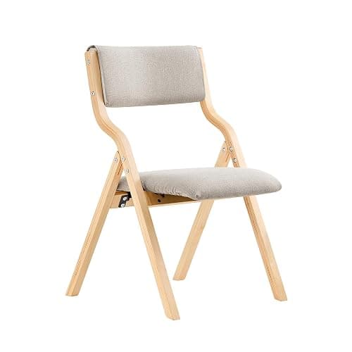 SoBuy Folding Chair Wooden Padded Folding Kitchen Dining Chairs with Backrest & Seat, Compact & Versatile Seating for Office, Dining Room, and Small Spaces Grey FST40-HG - Image 1