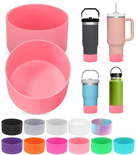 PICcircuit 2PCS for Stanley Boot, Silicone Bottom for Quencher Adventure 40oz 30oz IceFlow 20oz 30oz Bottle&for Hydroflask Tumbler 12-24oz for Stanley Cup Accessories Avoid Scratches&Noise - Image 1