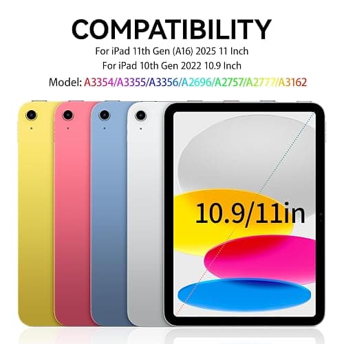 KVTVOU Case for iPad (A16) 11th/10th Generation (11/10.9 Inch, 2025/2022) Without Pencil Holder, Slim Hard PC Translucent Back Shell Protective Cover, Smart Trifold Stand & Auto Sleep/Wake, Pink thumbnail 5