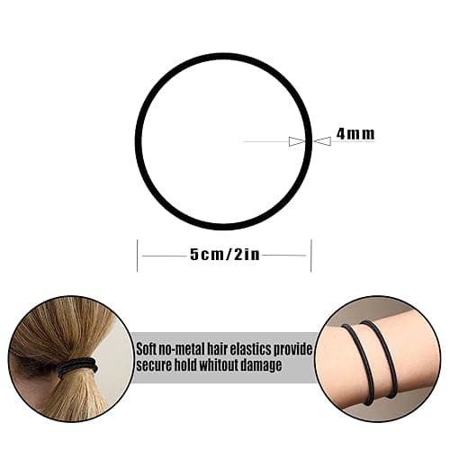 120 Pcs Neutral Colors Elastic Hair Tie, 4MM Ponytail Holders for Medium to Thick Hair No Damage Hair Accessories for Men, Women, Boys, and Girls for Long Braids thumbnail 3