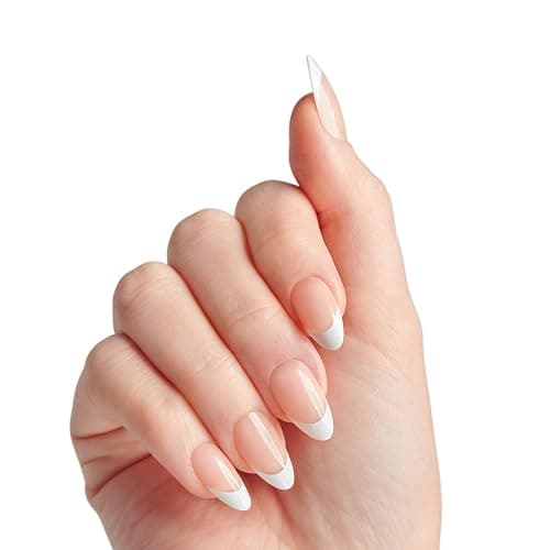 KISS Classy, Press On Nails, Nail glue included, 'Dashing', White, Medium Size, Almond Shape, Includes 28 Nails, 2g glue, 1 Manicure Stick, 1 Mini File thumbnail 2