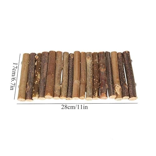 Pont Bois Hamster, Cachette Tortue Échelle en Bois Reptile Cachette Maison Clôture Pont pour Reptile Lézard Tortue Hérisson Petit Animal Chew Toy (Moyen) thumbnail 6