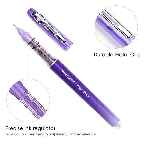 WRITECH Liquid Ink Rollerball Pens: 8ct Assorted Colors Extra Fine Point Tip 0.5mm Roller Ball Rolling Pen for Smooth Writing Coloring Drawing Journaling No Bleed & Smear &Smudge Multi Colored. thumbnail 4