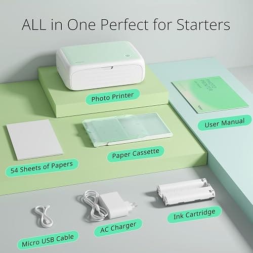 YOTON Photo Printer, Picture Printer with 54 Sheets (4"x6") & 1 Ink Ribbon, Support AR Video Printing, Wi-Fi Connection, Portable Photo Printer for iPhone/Android/Laptop thumbnail 8