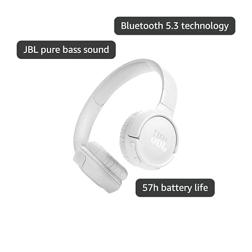 JBL Tune 520BT - Wireless On-Ear Headphones, Up to 57H Battery Life and Speed Charge, Lightweight, Comfortable and Foldable Design, Hands-Free Calls with Voice Aware (White) thumbnail 4