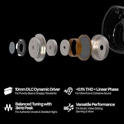 Linsoul Kiwi Ears Belle 10mm DLC Dynamic Driver in-Ear Monitor, HiFi Wired Earbuds with Dual Silver-Plated Cables, Professional IEM for Stage Performance/Gaming/Music Production (Without MIC, Silver) thumbnail 4