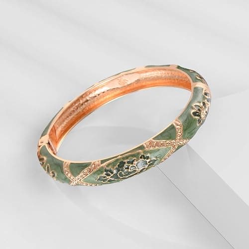 wynameleri Vintage Cloisonne Jewelry Gorgeous Rhinestone Handcrafted Bracelets Enamel Flower Bird Hinged Cuff Bangles Gifts 88A thumbnail 7