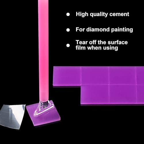 FEBSNOW 60Pcs Painting Glue Clay DIY Diamond Embroidery Wax Tool Set | Diamond Art Wax Pads, Purple Color Putty, Wax Refills for Crafters, Diamond Art Painting Accessories and Tools thumbnail 3