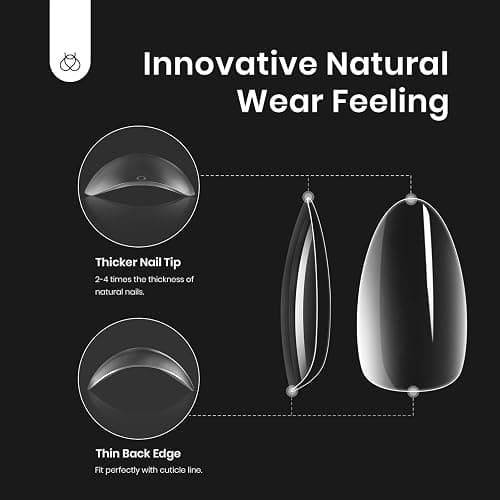 Beetles Gel Nail Kit Almond Short, 500Pcs Pre Shaped Clear Extra Short Almond Gel Nail Tips Easy Nail Extension Set with 5 in 1 Multifunctional Nail Glue Base Uv Led Nail Lamp Nail Art Gifts for Women thumbnail 6