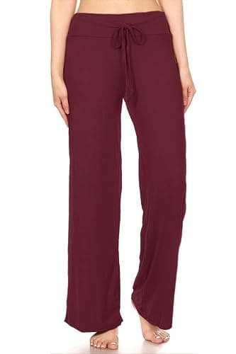 Leggings Depot Women's Drawstring Pajama Pants Wide Leg Casual Comfy Sleepwear for Lounge and Yoga - Image 1