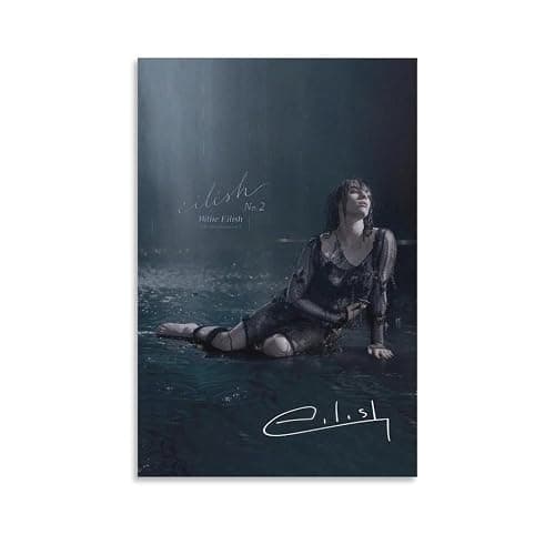 AHSKJHZZ Vintage Music Rap Singer Poster Billie Eilish Canvas Art Poster And Wall Art Picture Print Modern Family Bedroom Decor 16x24inch(40x60cm) - Image 1