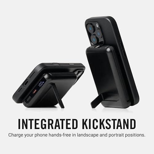 Ridge Magnetic Power Bank Fast Charging - Compatible with MagSafe - Portable Charger Power Bank - with Built in Cable and Wireless Charging, 5-in-1 Charging & Magnetic Attachment (Matte Black) thumbnail 6
