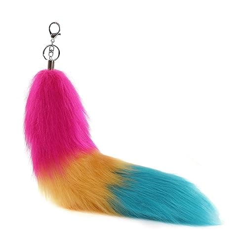 Foxes Tail Keychain Faux Furs Foxes Tail Keyring Soft Furry Bag Hangings Charm Pendant Key Handbag Pendant Accessorise Keyrin - Multi-color thumbnail 5