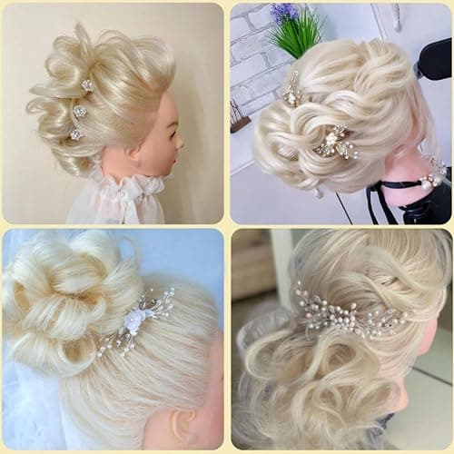 Opini Mannequin Head with 80% Real Human Hair Cosmetology Hairdresser Mannequin Doll Head for Practice Hair and Makeup (#613 Blond No makeup) thumbnail 6