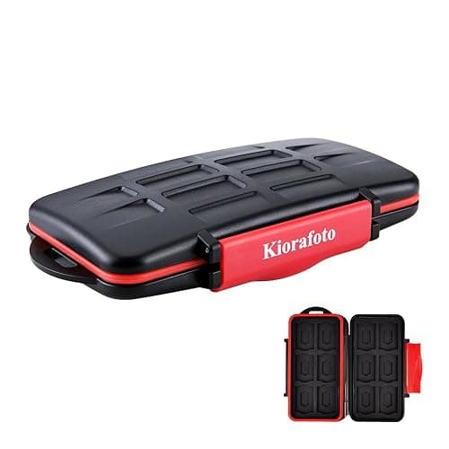 Kiorafoto Professional IPX5 Water-Resistant Anti-Shock Holder Storage SD SDHC SDXC TF MSD Memory Card Case Protector with Carabiner for 12 SD Cards & 12 Micro SD Cards thumbnail 8