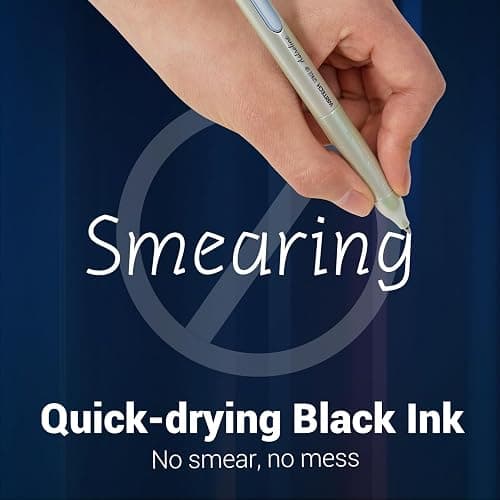 WRITECH Gel Pens Black Ink: Sleek Metal Barrel Pen Fine Point 0.7mm Retractable 3ct No Smear Quick Dry Smooth Writing Silent Clicker Space Up Astroline thumbnail 6